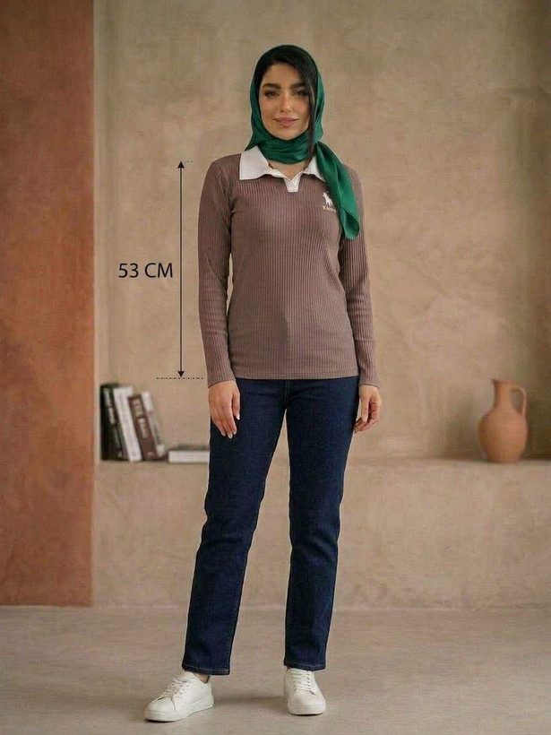 پولوشرت آکاردئونی آستین بلند